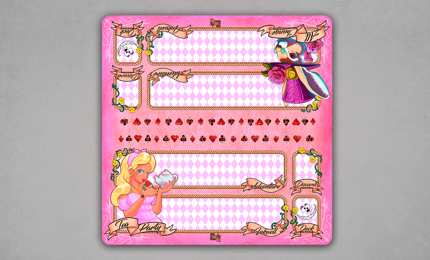 Tea Party Lorcana Two-Player Cloth Playmat – Alice in Wonderland Design