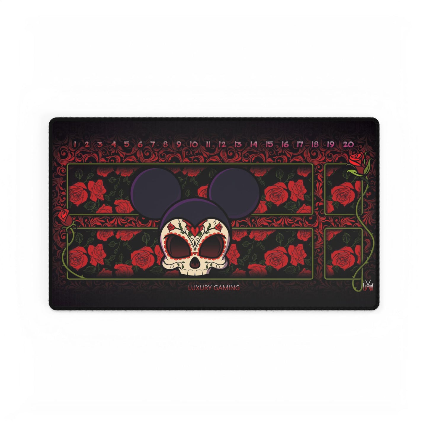 Sugar Skull RED ROSE Neoprene TCG Playmat – Limited Edition