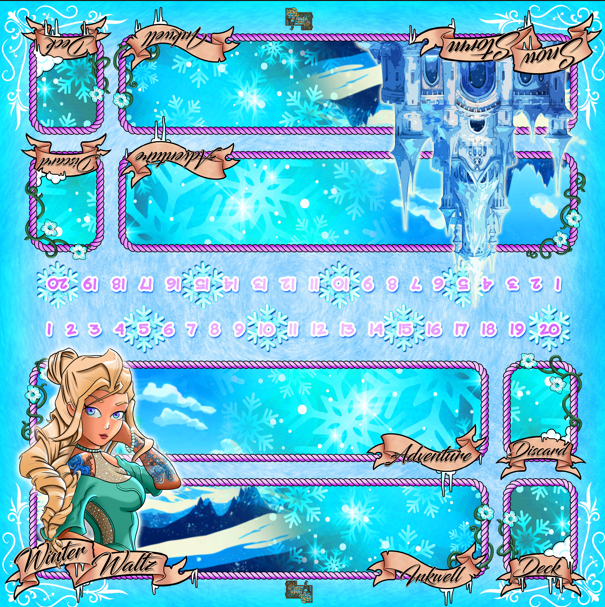 Winter Waltz Two Player Stitched Edge Playmat