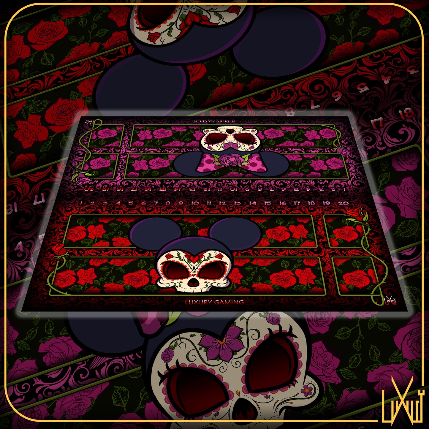 Lorcana Sugar Skulls Two Player Cloth Play Mat