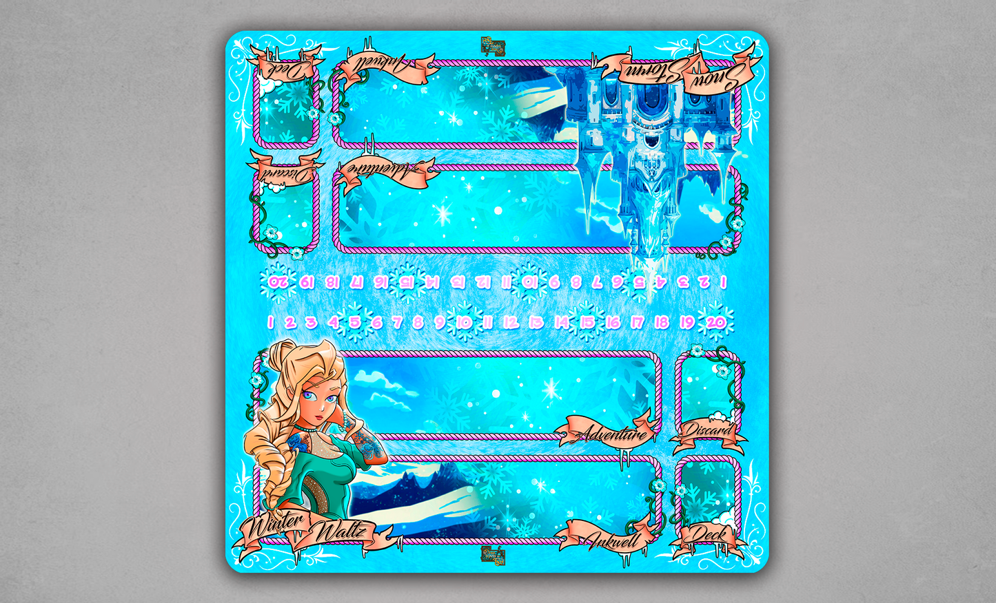 Winter Waltz Lorcana Two-Player Cloth Playmat – Elsa –Inspired Snowy Duel Mat