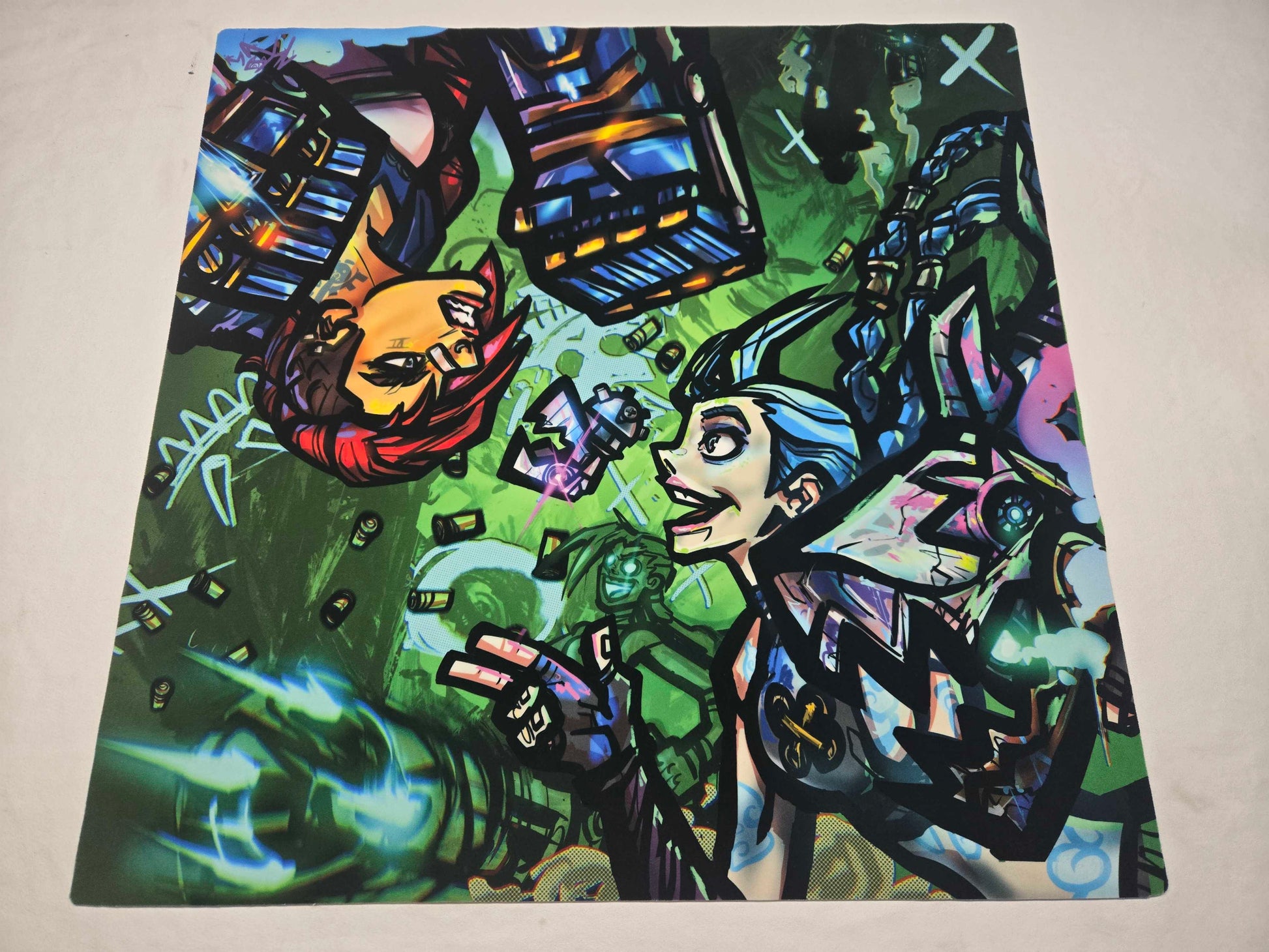 Riftbound: Fracture Point Two-Player Playmat – Neon Rival Clash – Riftbound TCG
